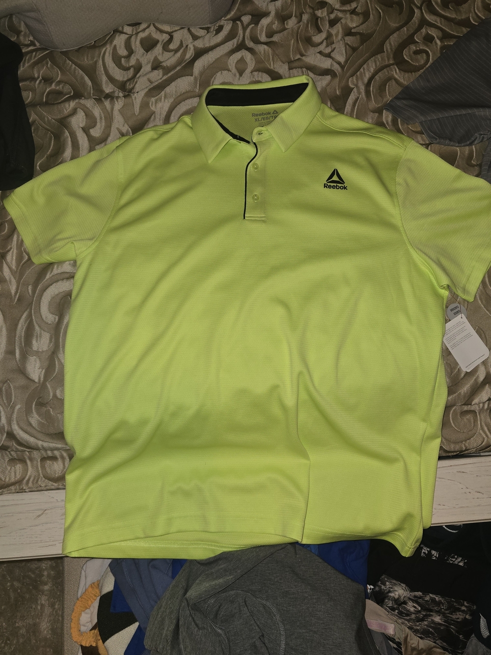 Reebok Men’s Neon Lime Performance Polo->New With TAGS